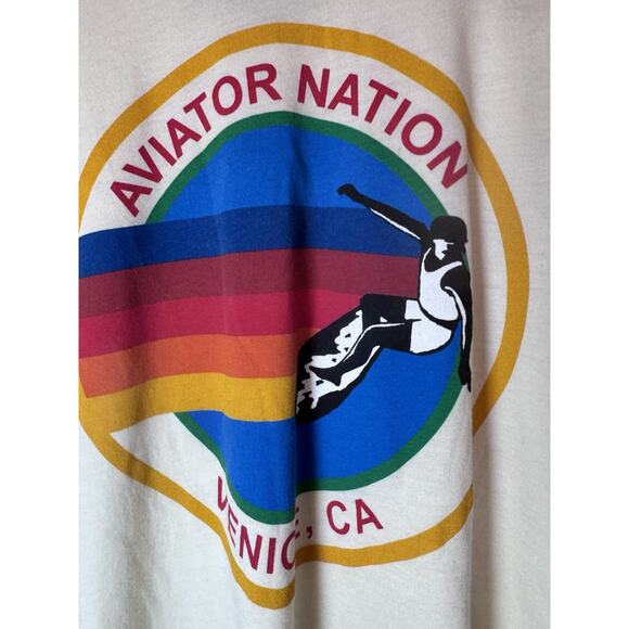 Aviator Nation Women's SIGNATURE TEE - VINTAGE WHITE Sz L NWT $88 - Picture 9 of 11
